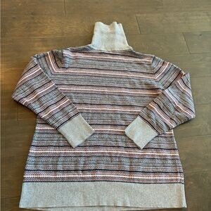 L.L.Bean Cotton Cashmere Fair Isle Turtleneck Sweater Womens XL